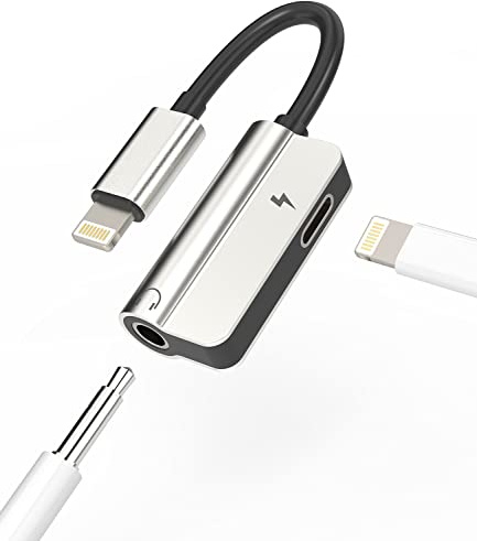 Adaptateur Lightning vers 3,5 mm pour iPhone pour Prise Casque AUX Chargeur Dongle Séparateur Audio Adaptador Para Câble 2 en 1 avec 7 8 X XR 13 12 11 Pro Certifié MFI Écouteur pour iPad Convertisseur