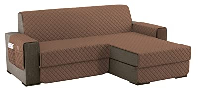 sevi's Sofabezug L Form 200cm Wasserdicht, Sofa überzug Ecksofa Reversibel Kratzfest Fleckenresistent - Sofa Cover für Katzen und Hunden - Hellbraun