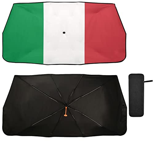 Flagge Italien Auto Sonnenschutz Windschutzscheibe Auto Regenschirm Faltbar UV Ray Reflektor Frontscheibe Sonnenschutz Schutzhülle