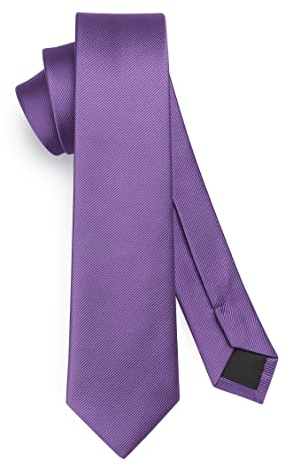 HISDERN Herren Krawatte Lila Schmale Einfarbig Seide Krawatten für Herren Klassische Formelle Elegante Schlipse Hochzeit Party Business Krawatte 6cm