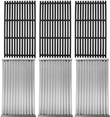 EasiBBQ Gusseisen-Grillroste und Edelstahl-Emitterplatten für Charbroil Commercial Infrarot 3 Brenner 463242715, 463242716, 463276016, 466242715, 466242815, 463257520 Gasgrills