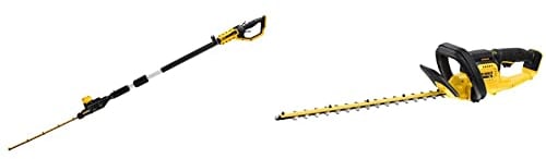 Dewalt 18V Akku-Stabheckenschere DCMPH556N (55 cm Schwertlänge, 25mm Schnittkapazität) & bürstenlose Akku-Heckenschere / Strauchschere (18V, 55 cm Schwertlänge, 25 mm Schnittstärke), DCMHT563N-XJ