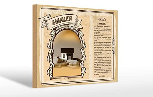 FEMER Holzschild Berufe 30x20cm Makler Experte für Immobilie