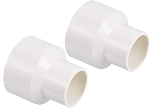 PATIKIL PVC Réducteur Tuyau Raccord 50x32mm, 3 Paquet Droit Couplage Adaptateur Connecteur, Blanc