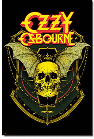 Heavy Metal Poster - Ozzy Osbourne Skull Poster - Deko Wohnzimmer oder Deko Schlafzimmer - Zimmer Deko - Größe : 61 x 91, 5 cm - Rock Fanartikel - Offizielle Lizenz