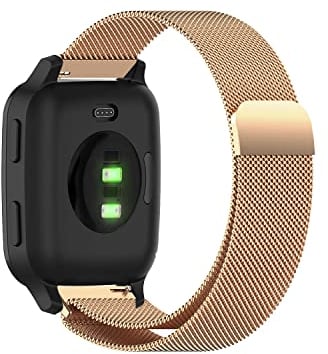 MiRowy 20mm Metall Armbänder für Approach S50/S44/Vivoactive 6/5/Forerunner 165/165 Music/Vivomove Trend, Magnetisch Edelstahl Uhrenarmband für Venu Sq 2/Sq 2 Music/Venu 2 Plus, Silber