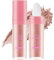 AOOWU Highlighter Puder Stick, Glitzer Patting Puder, Body Glitter Highlighter Patting, Fairy Highlighter Powder Stick, Körper Aufhellen Schimmer Sparkle für Gesicht Augen Lippen Haare(Rosa)