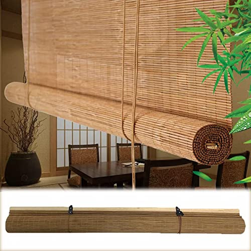 Pxzybd Natürliche Bambusrollos,50cm 60cm 70cm 80cm 90cm 100cm 120cm Breite Lichtfilternde Rollläden,Rollo Bambus,Dekorative Raffrollos Im Retro-Look,Bambusvorhänge Für Fenster,W×H-90x100cm/35.5x39in