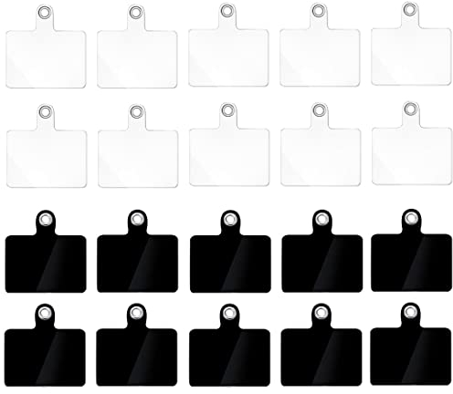 20 pezzi patch di ricambio per cordino del telefono con anello in metallo, patch per cordino del telefono per protezione Compatibile con la maggior parte degli smartphone