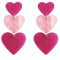 SIXDUTON Neon Ohrringe Damen Herz Valentinstag-ohrringe, 80er 90er Jahre Accessoires Pink für Frauen, Acryl Herz-ohrringe Rosa Valentinstag Kostümzubehör Partyzubehör Geschenk