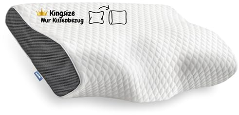 Derila King Size Kissenbezug aus hochwertigen Materialien. Perfekt für den Schutz Ihres ergonomischen Kissens. Weißer Kissenbezug zum Abdecken Ihrer sehr komfortablen Derila Kissen.