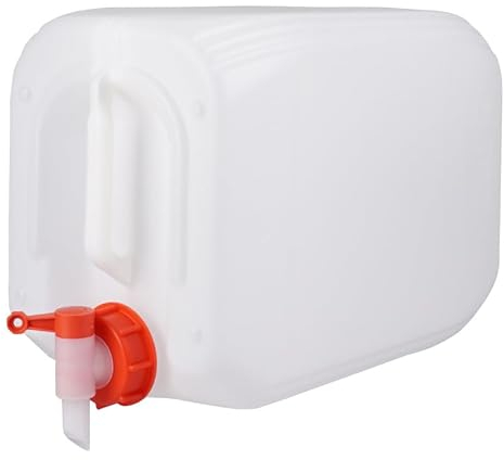 Jerrycanshop Jerrican en plastique 20 l avec robinet pour liquides dangereux, eau et aliments dangereux, Bidon UN – 20 l – Plastique (PEHD) – Sans BPA – Naturel