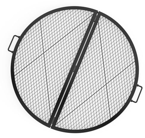 Stanbroil Faltbarer X-Marks Grillrost für Feuerstelle mit Unterstützung X-Draht, 91,4 cm, robuster Stahl, rund, Lagerfeuer, BBQ Grillrost