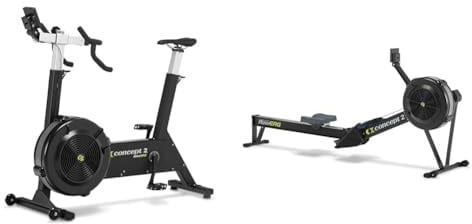 Concept2 BikeErg with PM5 Monitor & RowErg Standard Legs with PM5 - Black