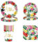 Vaisselle de Fête Feuille Palmier Hawaïen Fourniture de Fête Aloha, Décoration De Fête Luau Tropicales Assiette en Papier, Serviettes, Gobelets pour Été Plage Fête Anniversaire Hawaïenne (68)