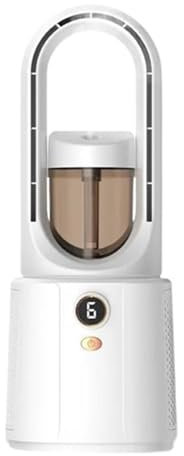 WLLKIY Ventilador Sin Aspas con Luz Nocturna, Enfriador De Aire con Pulverizador, Humidificador De Aire, Ventilador USB, Ventilador De Escritorio, Aire Acondicionado Silencioso Portátil