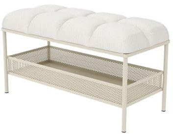 GLigeT Bettbank Gepolsterte Eingangsbank, Schlafzimmerbank aus Stoff, Bettbank mit Aufbewahrungsbox, for Eingangsbereich, Schrank, Flur, Schlafzimmer, Wohnzimmer Schlafzimmerbank