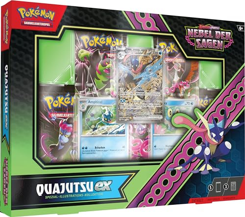 Pokémon - Gioco di carte collezionabili: collezione di illustrazioni speciali Karmesin & Viola – Nebbia delle Sagge: Quajutsu-ex: 1 carta promozionale olografica a schermo intero, 2 carte olografiche