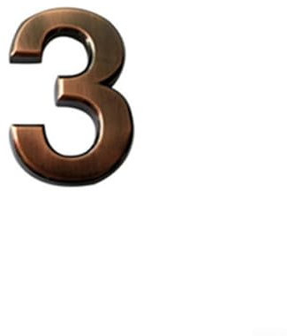 FACULX Numeri adesivi per cassetta postale, in resina ABS, numero civico 3D, antiruggine (3 numeri)