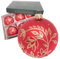 Krebs Glas Lauscha - Weihnachtsdekoration/Christbaumschmuck aus Glas - Kugeln Floral - Farbe: Rot Satin - Menge: 6 Stück - Größe: ca. 8 cm