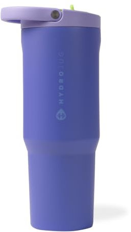 HydroJug Sport – Edelstahlbecher mit Strohhalm, vakuumisoliert, auslaufsichere Wasserflasche, 900 ml, ergonomisches Design, wiederverwendbar, spülmaschinenfest, Gummiboden, langlebig für Fitnessstudio