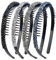 Calkkrer 4 Stück Glänzende Zahnkamm Haarreifen, Strass Stirnband, Zick Zack Haarreif, Zig Zag Headband, Haarschmuck, Strass Haarband, Haaraccessoires Damen
