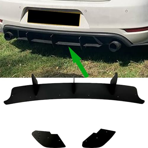 GODSLLY Auto Heckspoiler Diffusor Splitter, Kompatibel mit VW Golf 6 Golf6 GTI Golf MK6 GTI, Rear Bumper Spoiler Shark Fin Diffuser Protect Cover Accessories,A Black