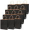 Gcardist Medium 16Pcs Krafttaschen mit Griffen 27x21x11cm Geschenktaschen Schwarz Senior Farbe Taschen Mehrfachverwendung (mittlere Größe, 7.6x4.75x10.5 inch)