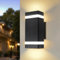 CHENBEN Outdoor Wall Lights Mains Powered, IP65 LED Outside Wall Light, Aluminum Up and Down Wall Lights, 6W Black Front Door Porch Garden Wall Light,3000k