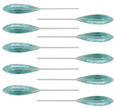 PRO FILSTAR Top Float Sbirolino Sinking Set Trans-Blau 10 x 40g - Zargan & Forellen Angeln Zubehör - Meeresangeln - Spirolino Sinkend - Angelzubehör - Long Cast Fishing Sport Set - Gewichte Angelset