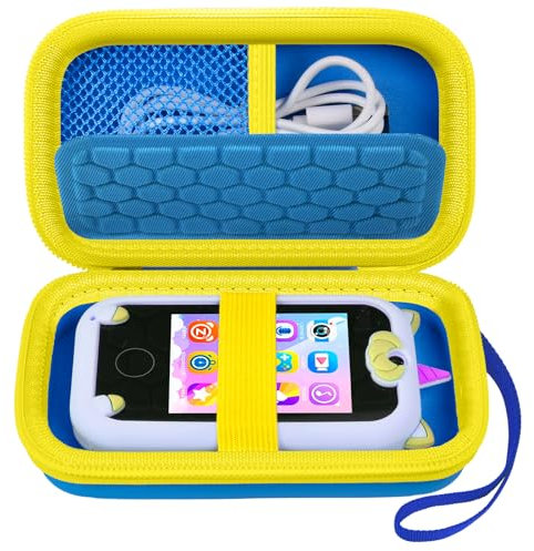 Tasche für Kinder Handy Smartphone / Kamera, Universal 2.8 Kinderhandy Spielzeug Aufbewahrungstasche, für Adicop/für Ashfly/für Kikapabi/für Joozfee und Mehr, SD-Karten-Halter - Nur Koffer - Blau
