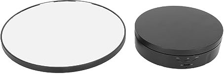 Electric Turntable, 360 Degree Large Load Rotating Display Platform Stand, Jewelry Remote Control for 3D Model (Plastic+Glass 2)