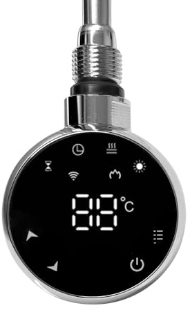 Chrome 400w Smart WiFi Element Thermostatic Electric Towel Rail Radiators | Thermostat, Timer, LED Touchscreen