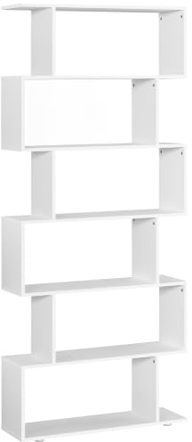 HOMCOM Libreria di Design 6 Ripiani Scomposti Moderna 80x24x191cm Bianco