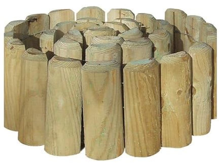 Garden Border Roll 1.8m Wooden Log Roll Edging Pressure Treated Natural Wood Edging for Garden Borders Flower Beds Lawns Pathways Rot Resistant Rustic Outdoor Fence