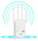 Amplificador WiFi 1200Mbps, Extensor WiFi de Doble Frecuencia 5ghz y 2,4ghz, Repetidor WiFi con 4 Antenas, Intensificador WiFi WPS Botón, Fácil Configuración, Compatible Routers (Blanco Brillante)