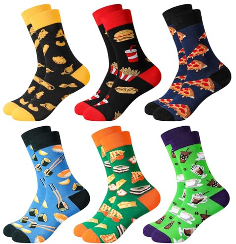 6 Paar Socken Herren Damen 39-42 43-46 Lustige Bunt Socken Witzige Socken | Verrückte Coole Witzige Herrensocken Strümpfe Crazy Socks Lustige Geschenk für Männer Frauen Jungen