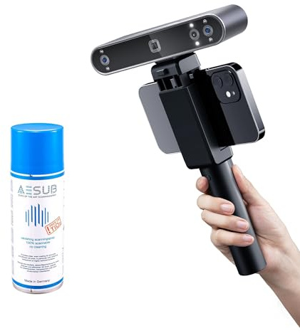 Revopoint POP 3 Plus 3D-Scanner für 3D-Druck Erweitert & 3D Scanning Spray, Handscanner mit 0,04mm hoher Präzision, Vollfarbscan für mittlere Objekte