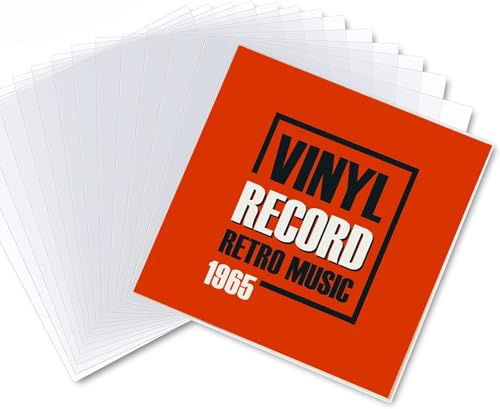 COAFTUG 50pcs 7 inch Outer Vinyl Record Sleeves 3.15 mil Lp Outer Sleeves for Records Protective Sleeves Anti Static Clear LP Protective Sleeve for 7 Inch Single Record(19 * 19CM)