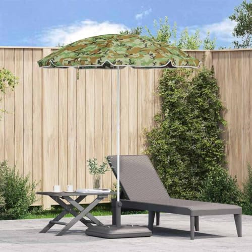 Parasol de plage camouflage - 206 x 206 x 212 cm - Polyester et métal - Protection solaire pour activités de plein air - Avec toit léger et structure métallique robuste