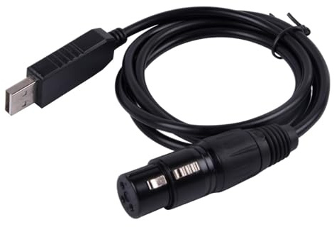 WUUXLIZMX Convertitore da USB a seriale Cavo adattatore interfaccia convertitore DMX a USB Stage PC Controller Dmx Dimmer Conversione segnale DMX512 USB(1m)