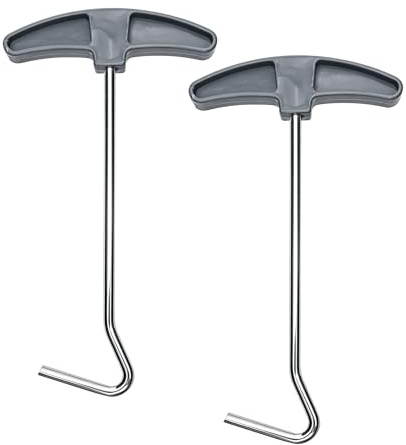 Desenda 2 PCS Tent Peg Pullers, Sturdy Tent Pegs Remover Extractor Tool | Lightweight Tent Peg Extractor, Trampoline Spring Puller, Hook Remover for Camping Tent Awning Pegs, Garden Ground Stakes