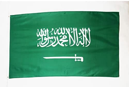 AZ FLAG - Flagge Saudi-Arabien - 90x60 cm - Saudi-Arabische Fahne 100% Polyester mit Messing-Ösen - 50g