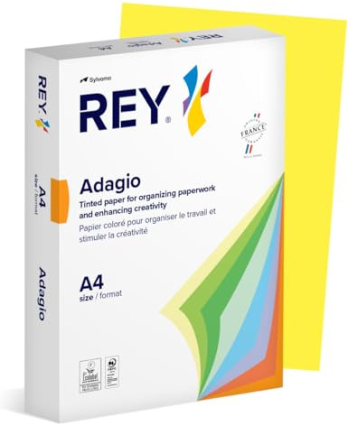 Adagio 30212 A4 80gsm Rey Paper - Deep Yellow (Pack of 500 Sheets)
