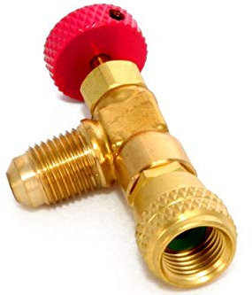 Klimaanlage Split Absperrventil 5/16 SAE-m 5/16 SAE-f R410a / R32 rot