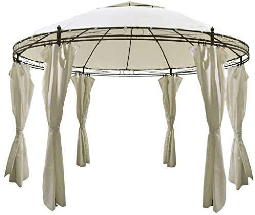 vidaXL Tonnelle Ronde avec Rideaux Chapiteau Pavillon Jardin Patio Terrasse