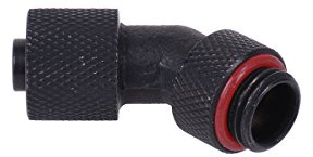 11/8mm (8x1,5mm) Anschraubtülle 45°; drehbar G1/4 - gerändelt - black matt