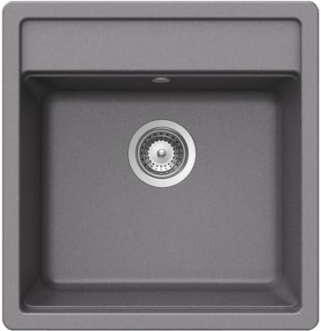 SCHOCK Küchenspüle Nemo N-100S in Croma I kompakte Granitspüle für 50 cm Unterschrank I robustes, pflegeleichtes Cristalite I geräumiges Becken für mehr Komfort I Design-Spüle mit Excenterbedienung