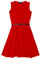 A2Z 4 Kids Girls Party Fashion Dresses with Free Belt Summer - Skater Sleeveless Red 5-6