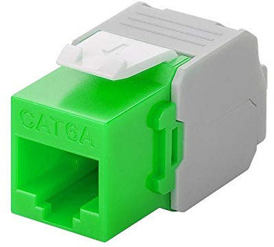 goobay 90687 Cat 6 A Keystone RJ45/Femelle UTP Vert/Blanc